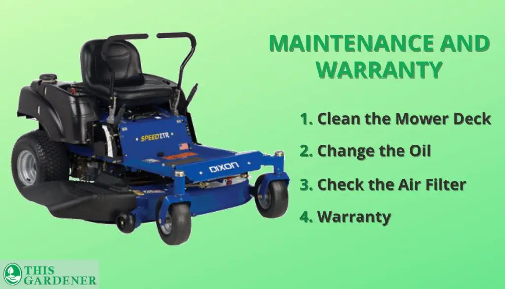 Maintenance and warranty