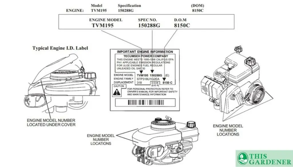 Where to Find The Model and Spec Number of a Newer Tecumseh Engine on an Ariens Snow Blower