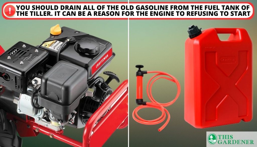 How to Start a Tiller with a Choke Draining Old Gasoline
