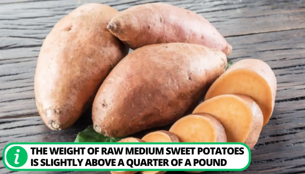 Weight of Raw Sweet Medium-Sized Potatoes